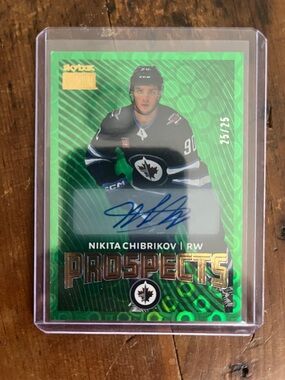 Nikita Chibrikov Prospects Autograph Hockey Card - Green Parallel #’d 25/25